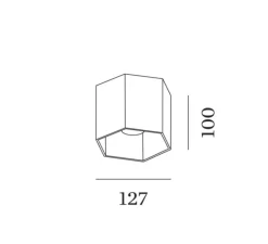 Plafonnier & Spot*Wever&Ducré Plafonnier, Hexo 1.0 LED, , variable coupure de phase, LED, 2700K, 670lm, Ø12,7cm, H10cm - or