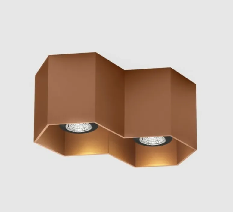 Plafonnier & Spot*Wever&Ducré Plafonnier, Hexo 2.0 PAR16, , L22cm, H10cm - cuivre