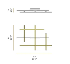Plafonnier & Spot*Panzeri Plafonnier, Hilow, , LED, 2700K, 4602lm, L113cm, H13cm - blanc