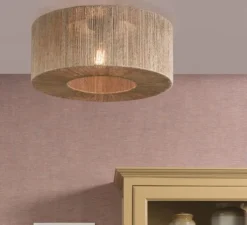 Plafonnier, Iguazu L, naturel, Ø60cm, H25cm - Good&Mojo