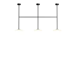 Plafonnier & Spot*Marset Plafonnier, Ihana, , LED, 2700K, 3x1019lm, L168cm, H100cm - opale et noir
