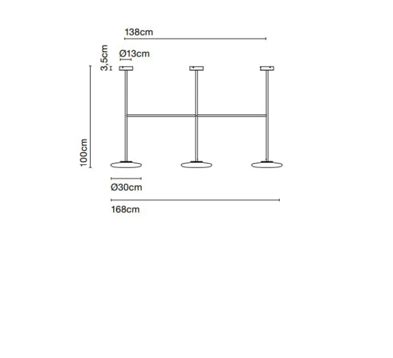 Plafonnier & Spot*Marset Plafonnier, Ihana, , LED, 2700K, 3x1019lm, L168cm, H100cm - opale et noir