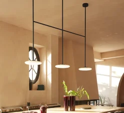Plafonnier, Ihana, opale et noir, LED, 2700K, 3x1019lm, L168cm, H150cm - Marset