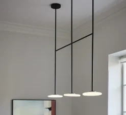 Plafonnier, Ihana, opale et noir, LED, 2700K, 3x1019lm, L168cm, H150cm - Marset
