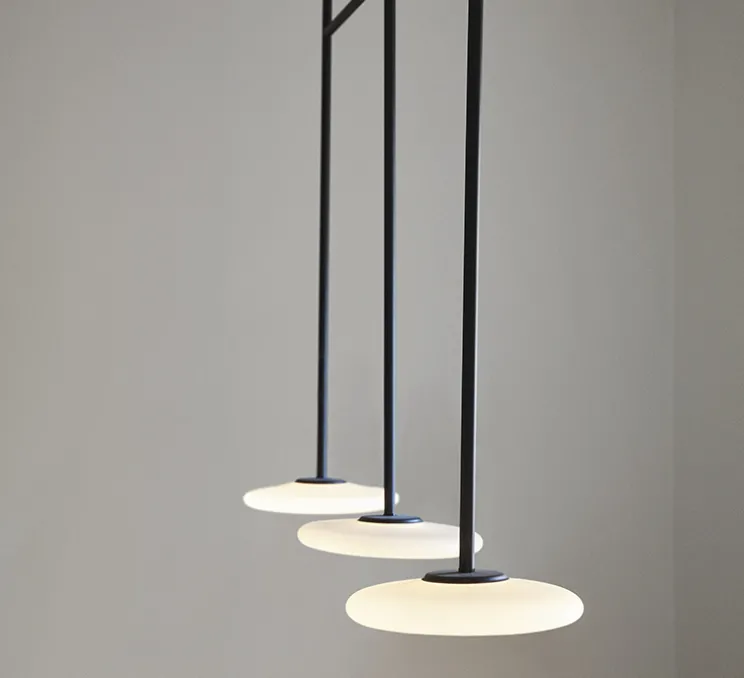 Plafonnier, Ihana, opale et noir, LED, 2700K, 3x1019lm, L168cm, H150cm - Marset
