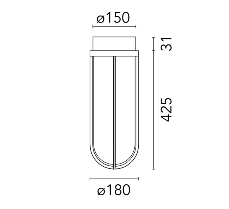 Plafonnier & Spot*Flos Plafonnier, In Vitro, , IP66, LED, 2700K, 799 lm, Ø18cm, H45,6cm - vert pâle