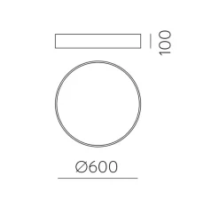 Plafonnier & Spot*ACB Plafonnier, Isia Pro, , LED, 4000K, 5750 lm, Ø60cm, H10cm - noir