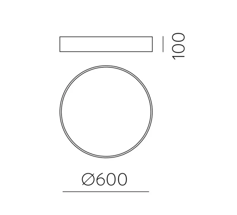 Plafonnier & Spot*ACB Plafonnier, Isia Pro, , LED, 4000K, 5750 lm, Ø60cm, H10cm - noir