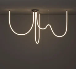 Plafonnier, Kaa, Tube silicone, noir, IP40, LED, 2700K, 12420 lm, L300cm, H4,1cm - Beneito Faure