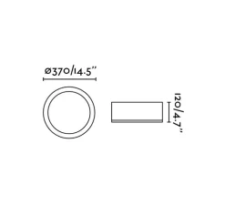 Plafonnier, Kao, aluminium, IP44, LED, 3000K, 2800 lm, Ø37cm, H12cm - Faro