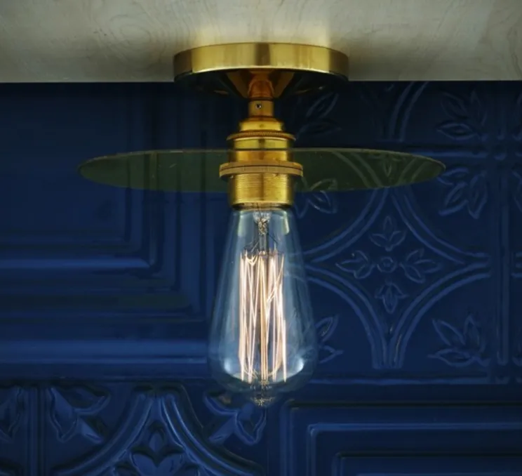 Plafonnier, Kigoma, laiton poli, L21cm, H9cm - Mullan Lighting