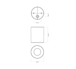 Plafonnier & Spot*Astro Plafonnier, Kos Round 140, , IP65, LED, dim, 3000k, 900 lm, Ø11,5cm, H14cm - blanc mat