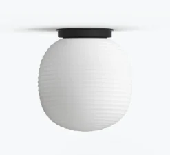 Plafonnier & Spot*New Works Plafonnier, Lantern, , Ø30cm, H32cm - verre opal blanc, noir
