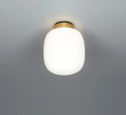 Plafonnier & Spot*Tooy Plafonnier, Legier, 557.72, , IP40, LED, dim, 2700K, 800 lm, Ø25cm, H30cm - noir texturé, laiton brossé, verre opalin