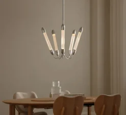 Plafonnier & Spot*Umage Plafonnier, Lemon squeeze penta short, , Ø68,8cm, H97,5-152,5 cm - acier poli, verre opalin