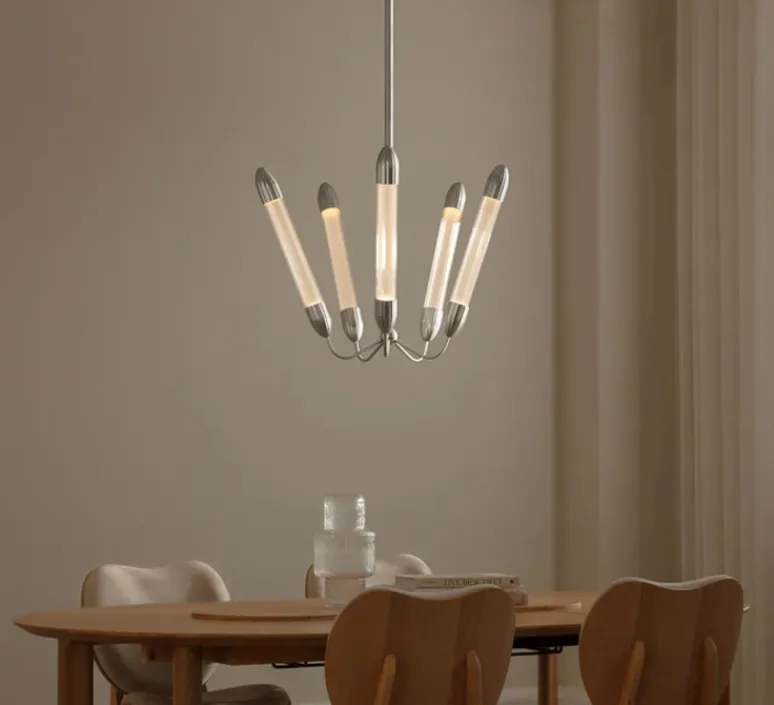 Plafonnier & Spot*Umage Plafonnier, Lemon squeeze penta short, , Ø68,8cm, H97,5-152,5 cm - acier poli, verre opalin