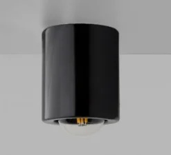 Plafonnier, light.013.b.001, noir brillant, Ø9,5cm, H11cm - Zangra