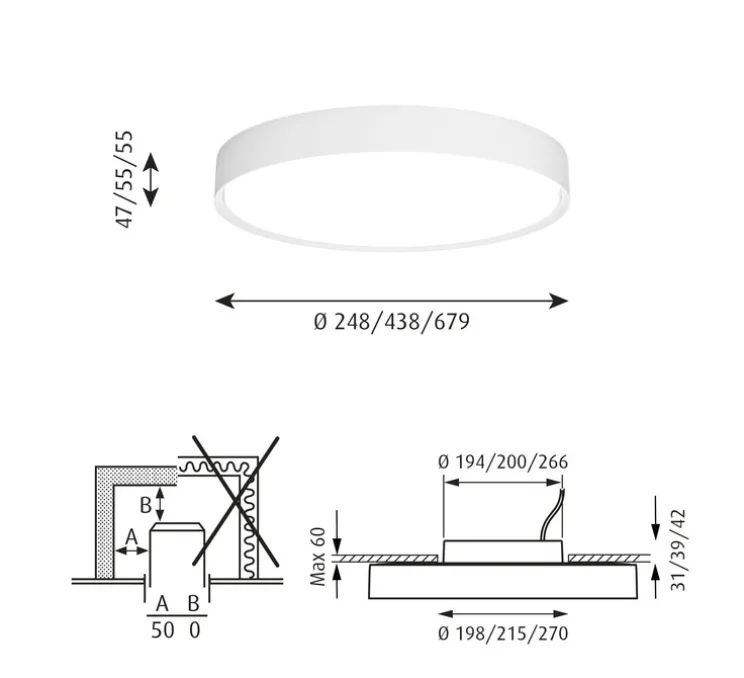 Plafonnier, LP Slim Round Apparent, blanc, LED, 3000k, 2404lm, Ø25cm, H11cm - Louis Poulsen