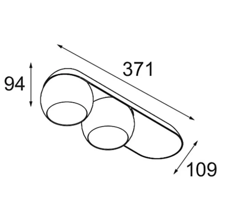 Plafonnier, Marbul Surface Adjustable 109 2x, blanc, LED, dim 1-10V/Push, 2700K, 634 lm, L37cm, H9,4cm - Modular