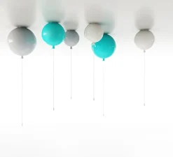 Plafonnier & Spot*Brokis Plafonnier, Memory 400, , Ø40cm, H41,5cm - turquoise brillant, câble blanc