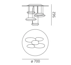 Plafonnier & Spot*Artemide Plafonnier, Mercury Mini, , LED, dim, 2700K, 1447 lm, Ø70cm, H56,2cm - chrome
