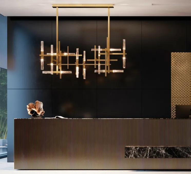 Plafonnier, Mikado So Double, laiton, LED, dim, 3000K, 11200 lm, L170cm, H145cm - Contardi