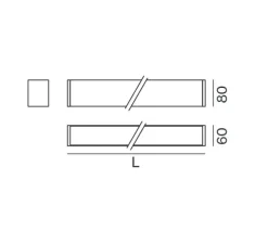 Plafonnier, Mino 60, noir, LED, 3000k, 1960 lm, L148cm, H8cm - XAL