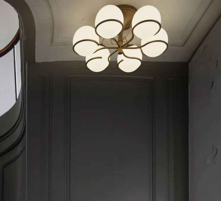 Plafonnier, Model 2042/6, champagne, Ø65cm, H29cm - Astep