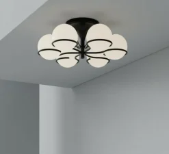 Plafonnier, Model 2042/6, noir, Ø65cm, H29cm - Astep