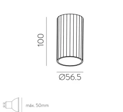 Plafonnier, Modrian, or, Ø5,65cm, H10cm - ACB