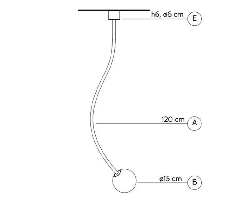 Plafonnier & Spot*Karman Plafonnier, Moony, 1 globe, , Ø15cm, H120cm - blanc