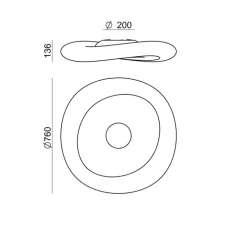 Plafonnier, Mr Magoo, blanc, IP40, LED, dim, 3000K, 3929 lm, Ø76cm, H13,6cm - Stilnovo