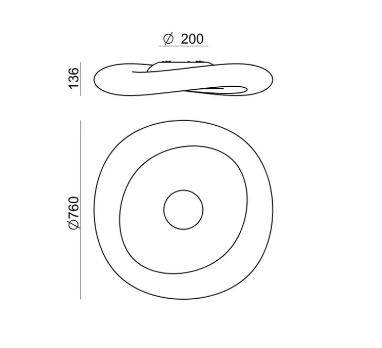 Plafonnier, Mr Magoo, blanc, IP40, LED, dim, 3000K, 3929 lm, Ø76cm, H13,6cm - Stilnovo