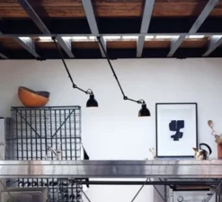 Plafonnier & Spot*DCW éditions Paris Plafonnier, N°302 Gras, , Ø14cm, L55 à 92cm - DCW Editions noir