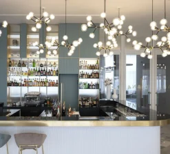 Plafonnier, Nabila 552.16, noir matt, noir chromé et verre fumé, IP40, Ø130cm, H58cm - Tooy