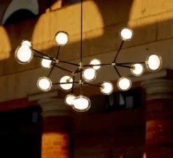 Plafonnier, NABILA-552.16, IP40, noir et laiton, Ø130cm, H58cm - Tooy