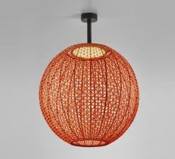 Plafonnier & Spot*Bover Plafonnier, Nans Sphere PF, , IP66, LED, dim, 2700K, 1400 lm, Ø60cm, H82cm - Brun graphite - Teinte rouge