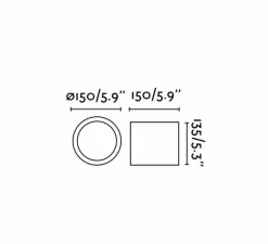 Plafonnier & Spot*Faro Plafonnier, NATSU, , LED, 3000K, 1275lm, Ø15cm, H13,5cm - noir