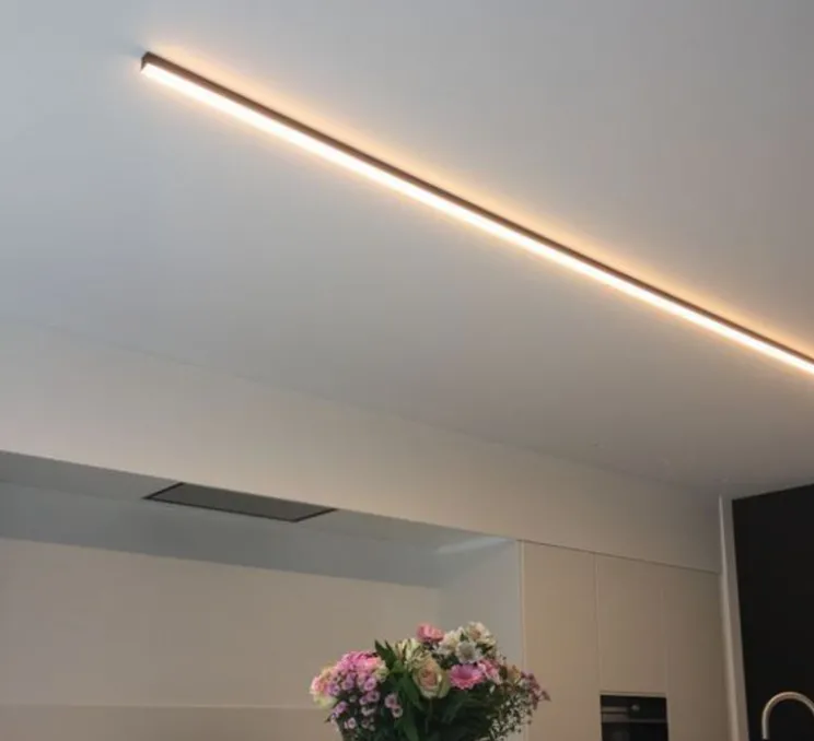 Plafonnier, Ninza C, noir, LED, 2700K, 660lm, L240cm, H3,5cm - Dark