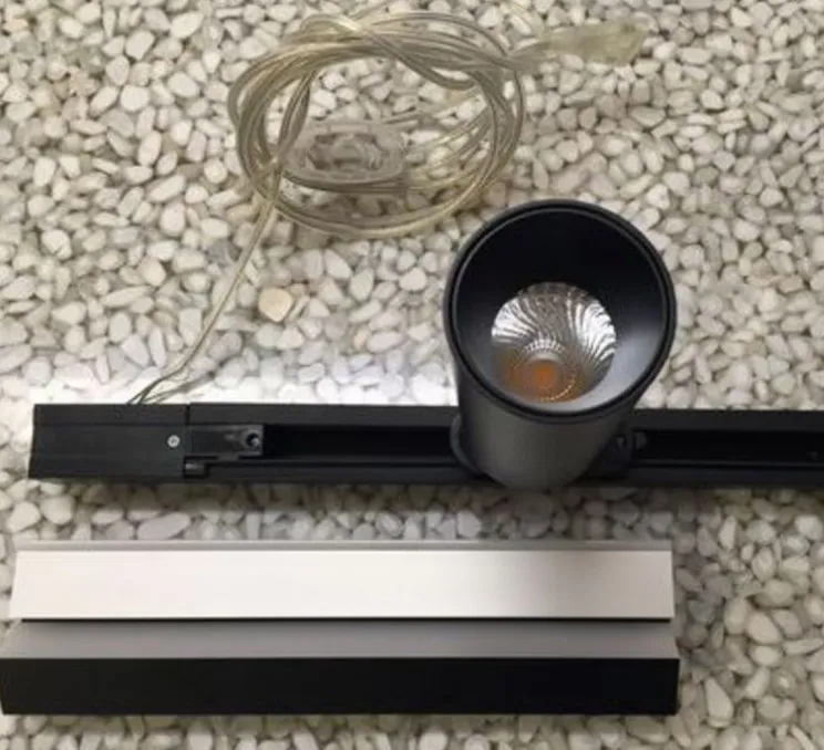 Plafonnier, Ninza C, noir, LED, 2700K, 660lm, L240cm, H3,5cm - Dark