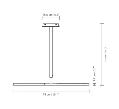 Plafonnier & Spot*Umage Plafonnier, Omni, , LED, dim, 2700K, 1200 lm, L74cm, H1,9cm - laiton