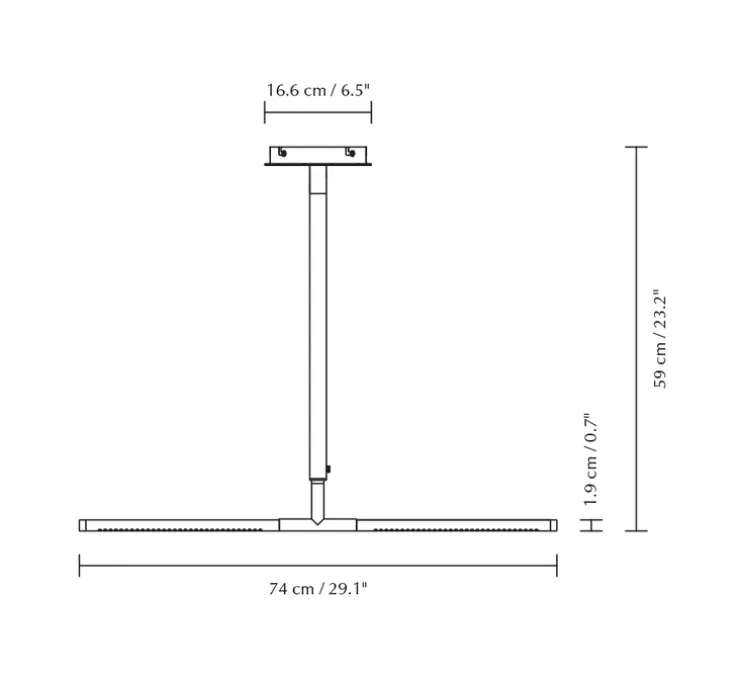 Plafonnier, Omni, noir, LED, dim, 2700K, 1200 lm, L74cm, H1,9cm - Umage