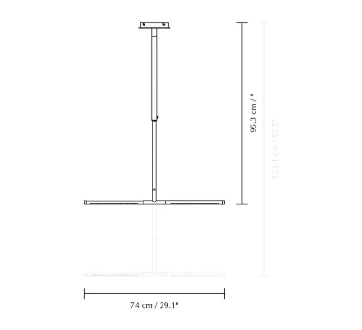 Plafonnier, Omni, noir, LED, dim, 2700K, 1200 lm, L74cm, H1,9cm - Umage