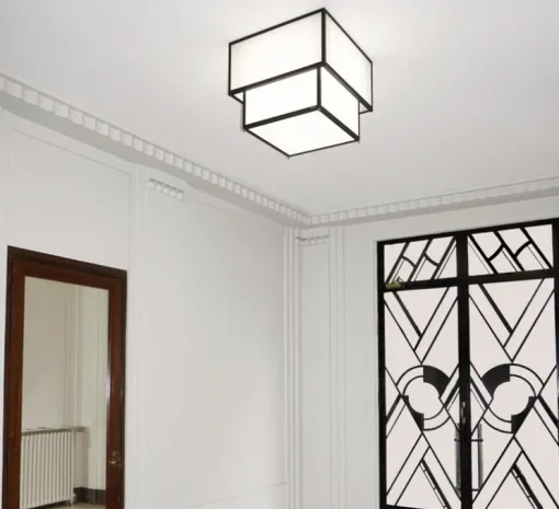 Plafonnier, Oto 430 avec détecteur de mouvement, noir, IP44, LED, 2700K, 1250 à 2500 lm, L42cm, H31cm - Raphaël Armand