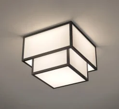 Plafonnier, Oto 430 avec détecteur de mouvement, noir, IP44, LED, 2700K, 1250 à 2500 lm, L42cm, H31cm - Raphaël Armand