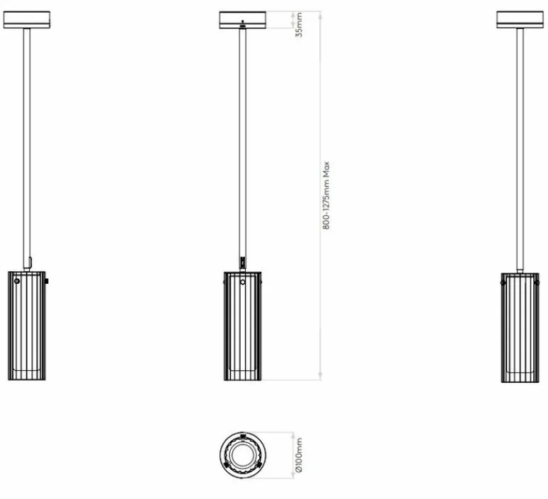 Plafonnier & Spot*Astro Plafonnier, Ottavino, , IP44, Ø10cm, H80cm - Lighting chrome
