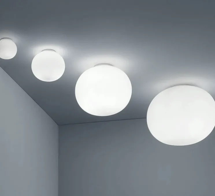 Plafonnier ou applique, Glo-Ball Zero, blanc, Ø19cm, H16cm - Flos