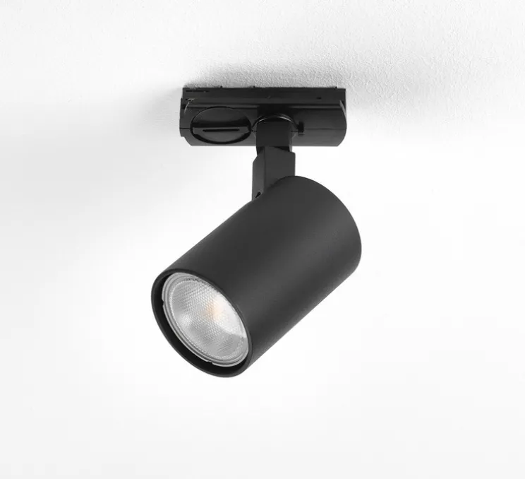 Plafonnier ou spot sur rail, Ascoli track, noir texturé, Ø5,7cm, H14,1cm - Astro