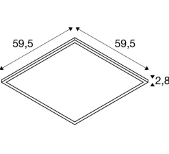 Plafonnier & Spot*SLV Plafonnier, Panel C, , IP54, LED, dim, 4000K, 4650 lm, L59,5cm, H59,5cm - blanc