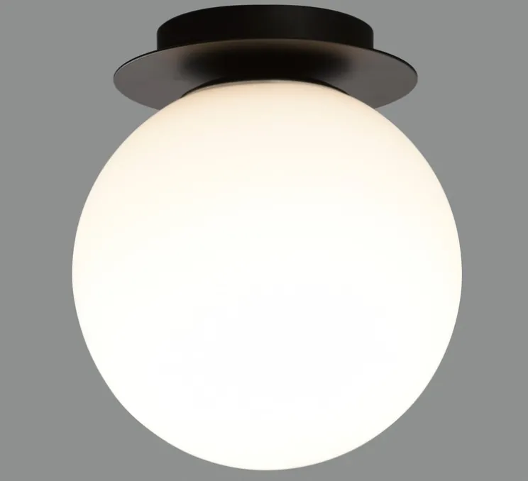 Plafonnier, Parma, noir, IP44, Ø18cm, H20cm - ACB
